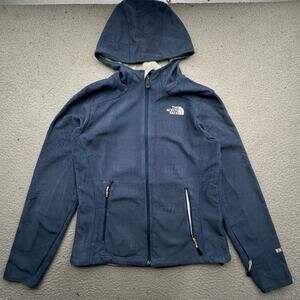 The North Face Windwall Fleece Hooded Jacket Womens Medium Blue Full Zip